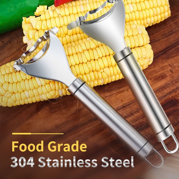 (Majs ikke inkluderet) Corn Sheller Sæt med 2, rustfrit stål Corn S