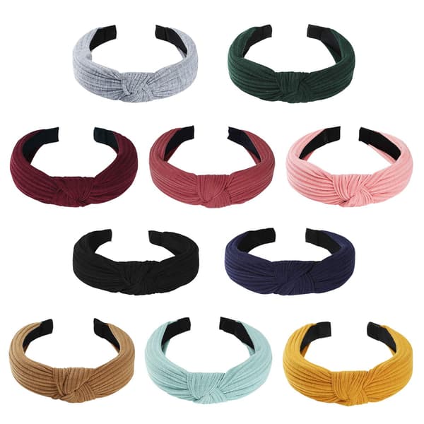 10 stk Hodebånd for Kvinner, Brede Hodebånd Knutede Hodebånd for