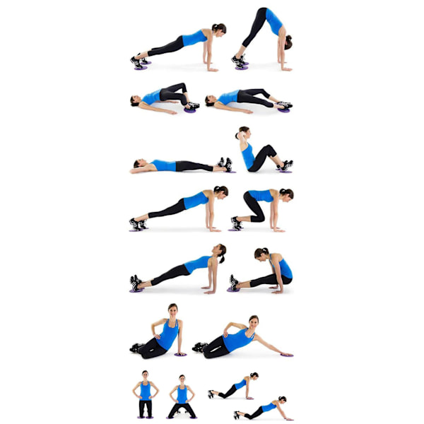 Blå 2 stk. Glidende Discs Slider Fitness Disc Øvelse Glidende Plade
