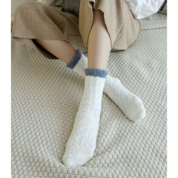 5 paria naisten sukkia, lämpimät pehmeät pörröiset sukat Paksu mukava pehmo