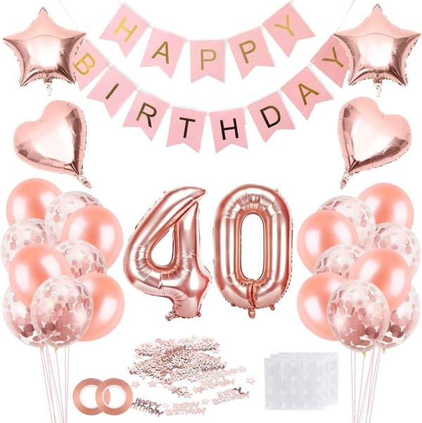40-årsdag, 40-årsdagspynt, 40-års ballongpynt,