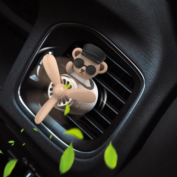 Car Air Freshener Diffuser Parfym Clip Cartoon Bear Pilot A