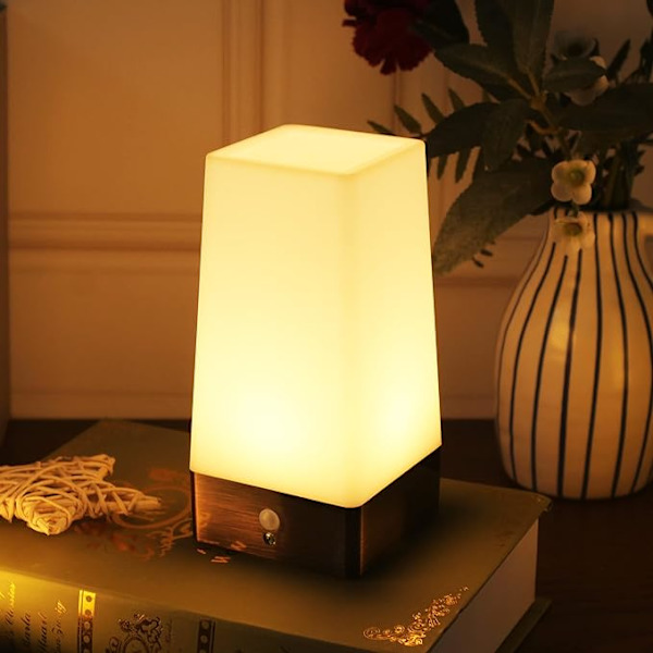 Bordlampe, retro LED nattlys, sengelampe med sensor