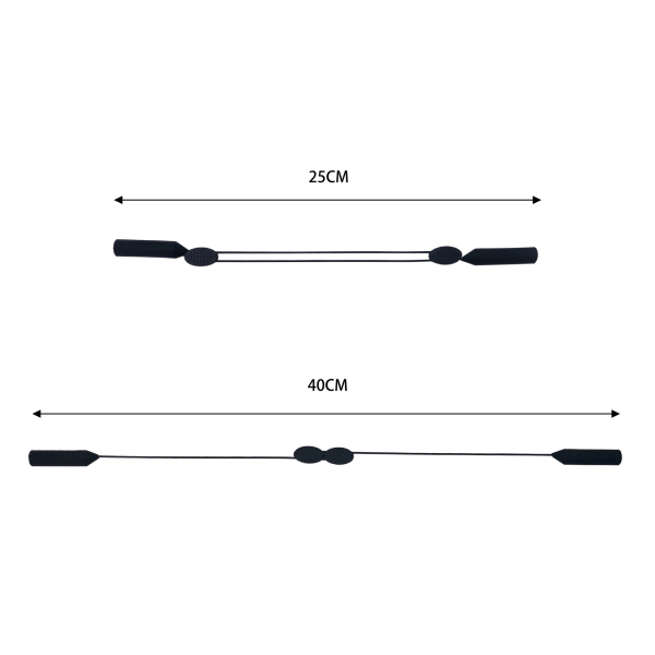 40 cm neoprenbrillesnorer, sikkerhet for universell stroppholder og F