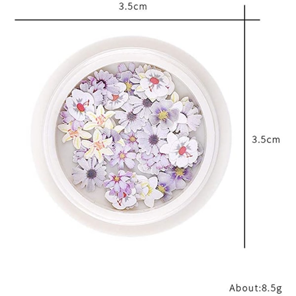 300 stk små blomstermønster negleklistremerker (6 esker), 3D N