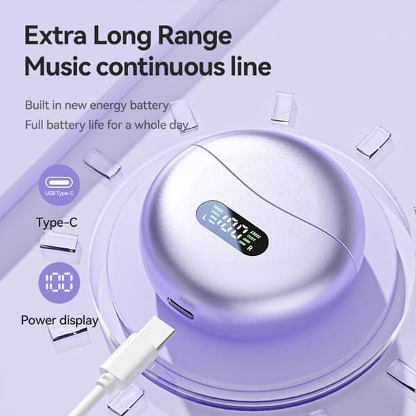 Öronklämma typ benledning öppet öra Bluetooth-headset Purple