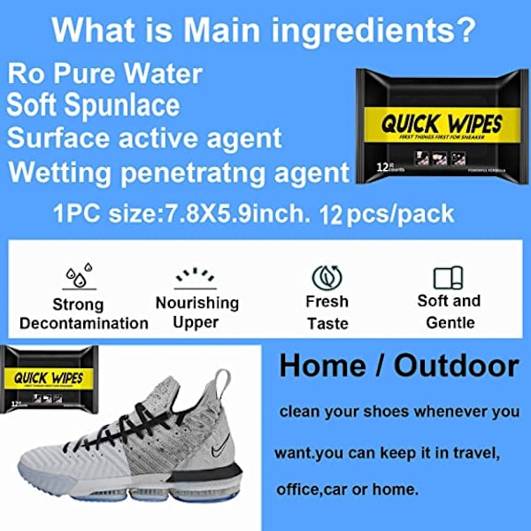 3 kpl Pika Sneaker Kenkäpuhdistuspyyhkeet Nopea Ja Helppo Vahva Det