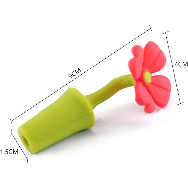 4 kpl silikonista valmistettuja viinitulppia, uudelleenkäytettäviä viinipullon tulppia Ch
