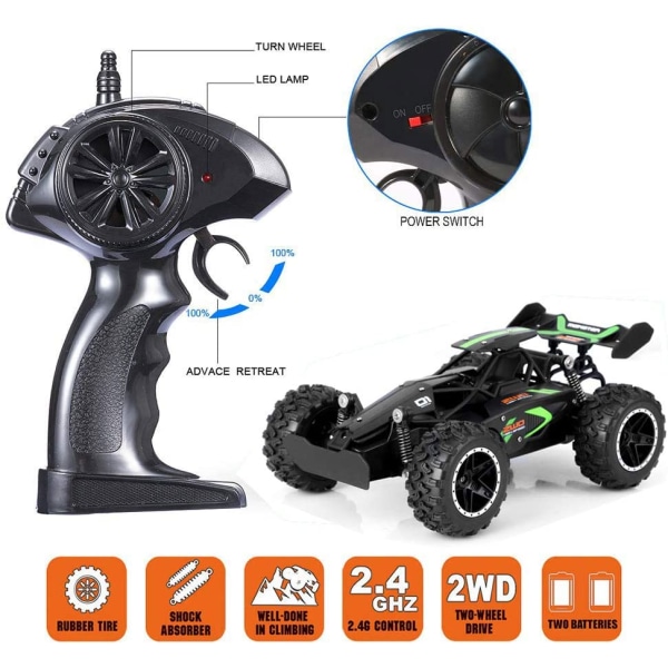 RC-auto, kauko-ohjattavat lelut lapsille, seosautot, 2WD, 2,4 GHz, kuorma-auto