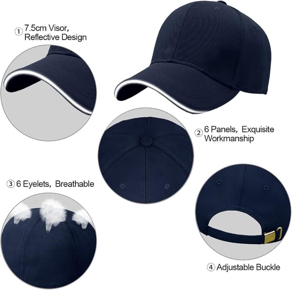 Baseball Cap, Unisex Justerbar Panel Solhat, Golf Caps Sport