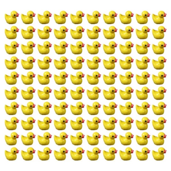 Mini Gummiænder Miniature Harpiksænder Gul - 100 stk