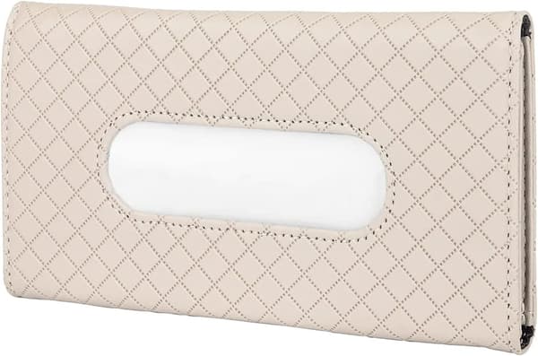 (Beige) Bilsolskydd för solskydd i läder