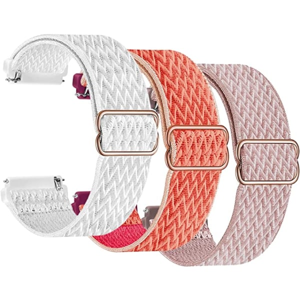 3-bølgemønstret nylon integrert stropp (korallrosa, rosa, hvit