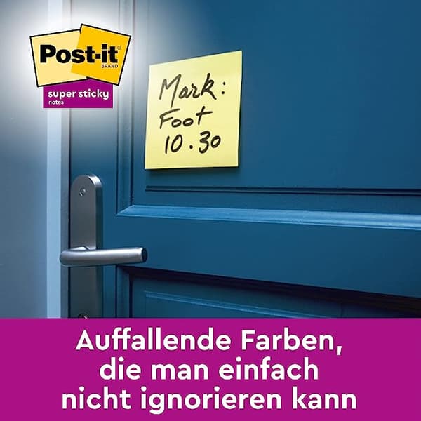 Super Sticky Notes, Kanarigul, 76mm x 76mm, Pastellgul -