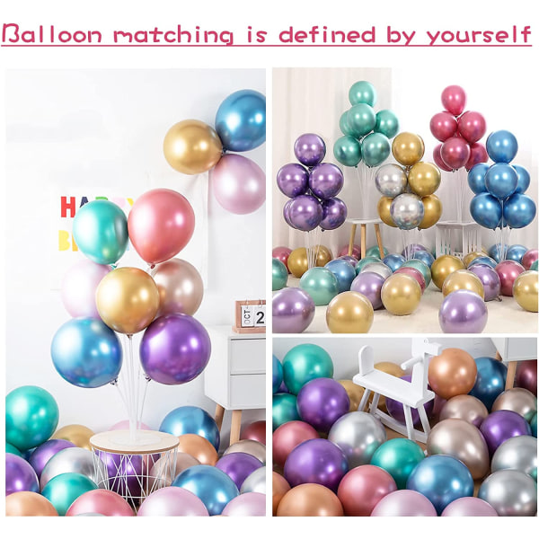 Festballonger, 100 stykker 10 tommers metalllateksballonger,