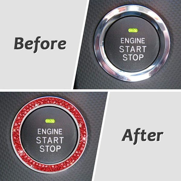 Push Start Knap Bling Ringe Auto Bil Motor Start Stop Knap
