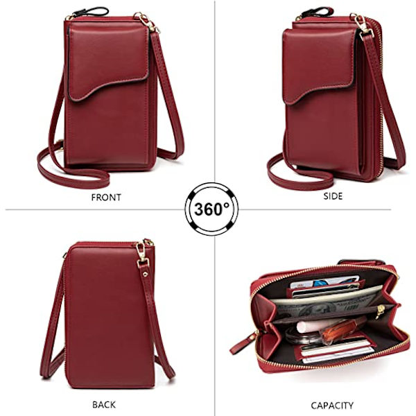 Pieni nahkainen olkalaukku, crossbody-laukku, matkapuhelinlompakko