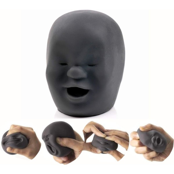 Sjov ansigt følelsesbold (sort, grinende), gadget stress relief squ c90c |  Fyndiq