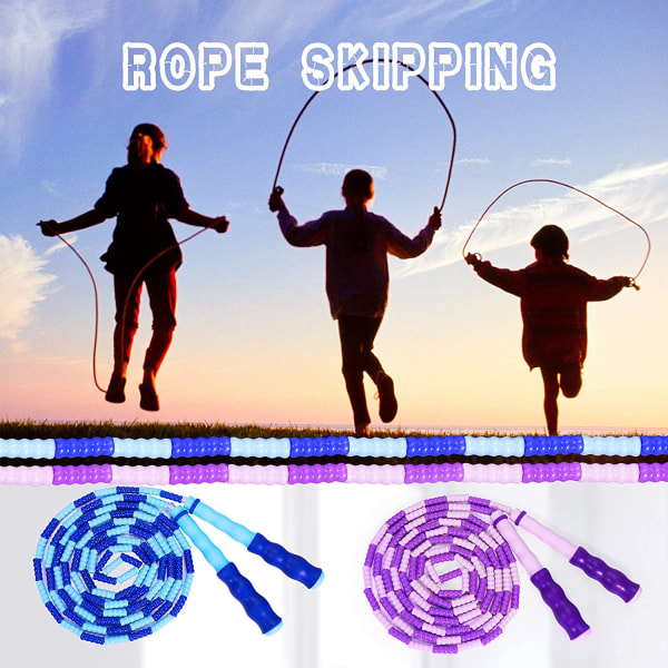 Jump Rope Kids-Soft Beaded Springrope Justerbar Fri for sammenfiltring