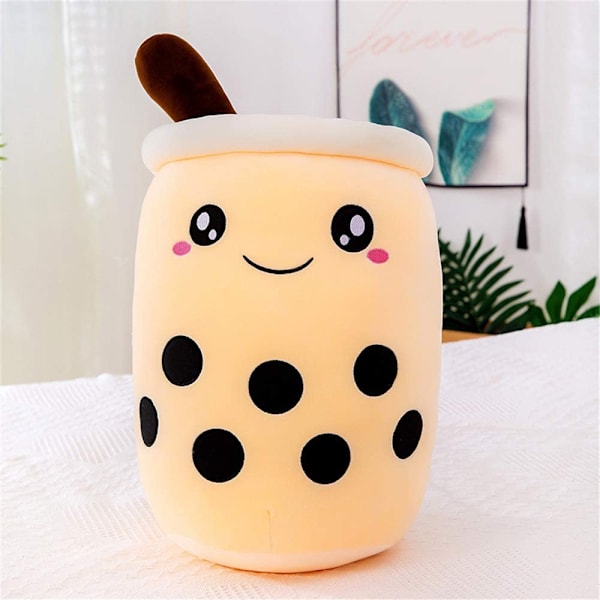 Fluffig Plyschkudde (Söt Beige, M 13.8\"), Kreativ Bubble Milk T