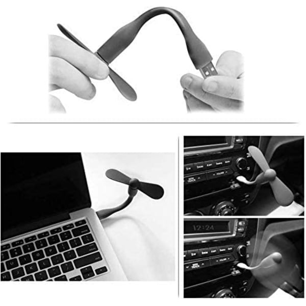 2 stk. USB Mini Fan, Telefon Fans, Mini Bærbar Mobil Computer c