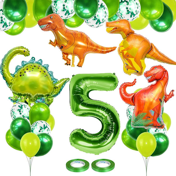 4 års födelsedag Dino-ballonger, 100 cm jättelik nummerballong 4, Bi