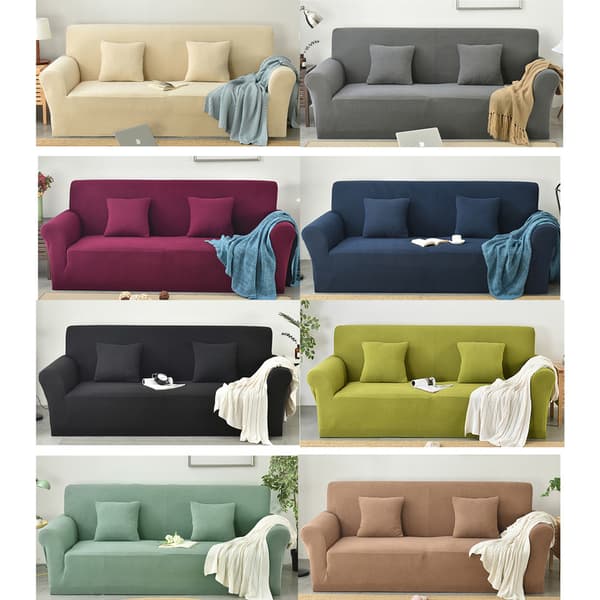 2-seters sofaovertrekk i stretch polyester, støvtett sofa beskyttelse