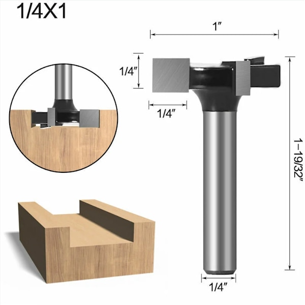 6mm Skaft CNC Spoilboard End Mill Overflatefreser, Wolframkarbid Freser for Trebearbeiding