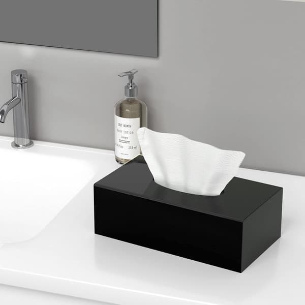 Akryl Vävnadslåda & Lock Rektangulär, 24x12.3x6.2cm
