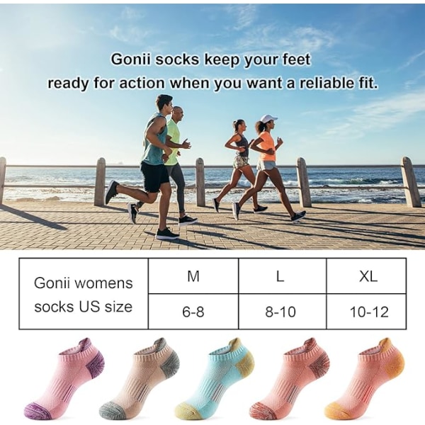 5 Pairs Invisible Sports Socks-M, Low Cut Running Socks 5 Pairs P