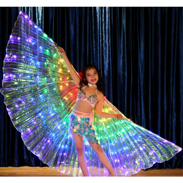 Barnfärg LED Luminous Wing Dance Wing Belly Dance Da
