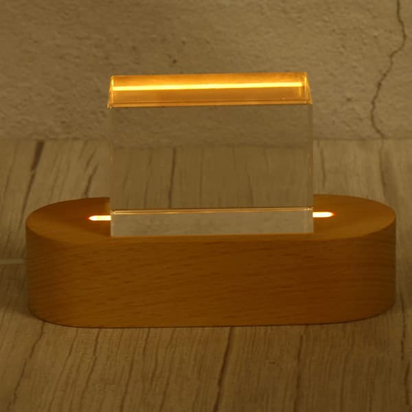 Trä LED-ljusbasstativ, 2-pack oval trä 3,74\" x 0,2\" Wa