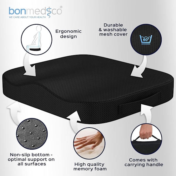Kontors- och bilstolskudde - Ergonomisk och ortopedisk memory foam-kudde