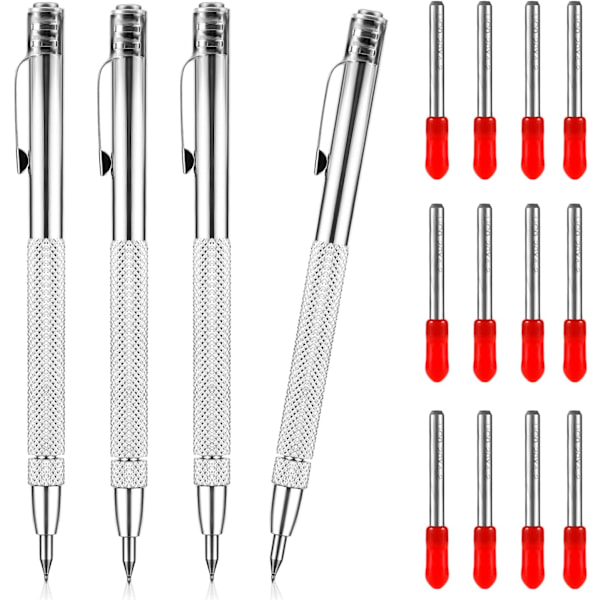 2 stk. spiss for gravering, graveringspenn med magnet, spissverktøy med ekstra røde erstatningshatter