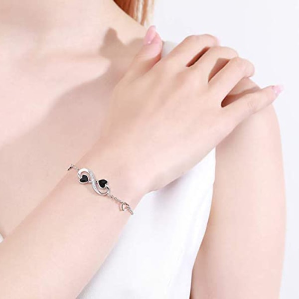 1 stk armbåndsmykker for kvinner, uendelig symbol kjærlighetsgave til B