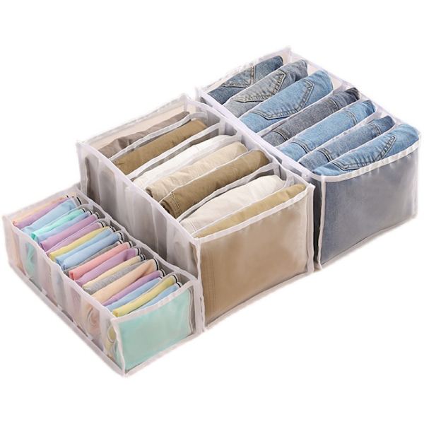 Jeans Opbevaringsboks, 2 Styk Garderobe Organizer, Jeans Opbevaringsboks
