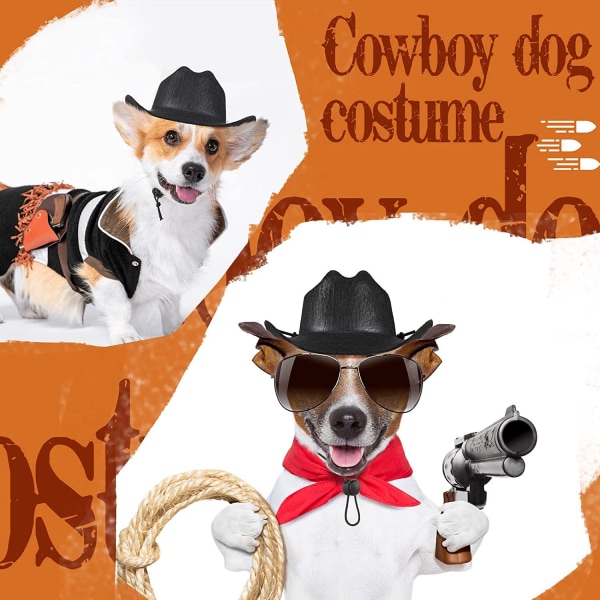 1 kpl Animal Cowboy -hattu - Cowboy-vaatteet koirille ja kissoille - osa