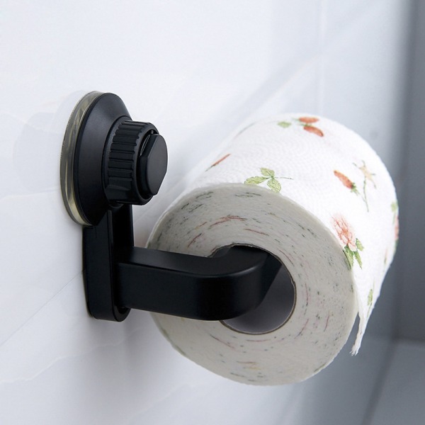 Sort Vandtæt Toiletpapir Holder Hylde Køkken Opbevaring Fugtig