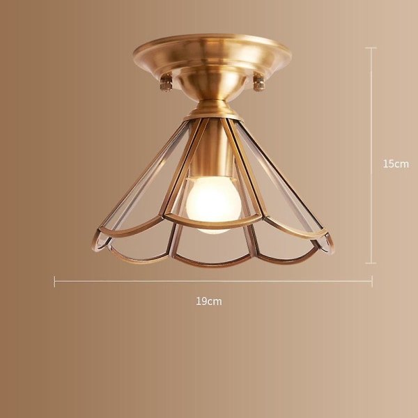 19cm Kobber Taklampe 220V E27 Uten Pære