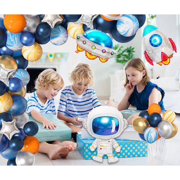 112 yttre rymden party dekoration ballong girlander kit, space birt