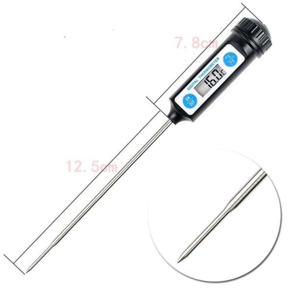 Svart matlagingstermometer, kjøkkentermometer digital digital