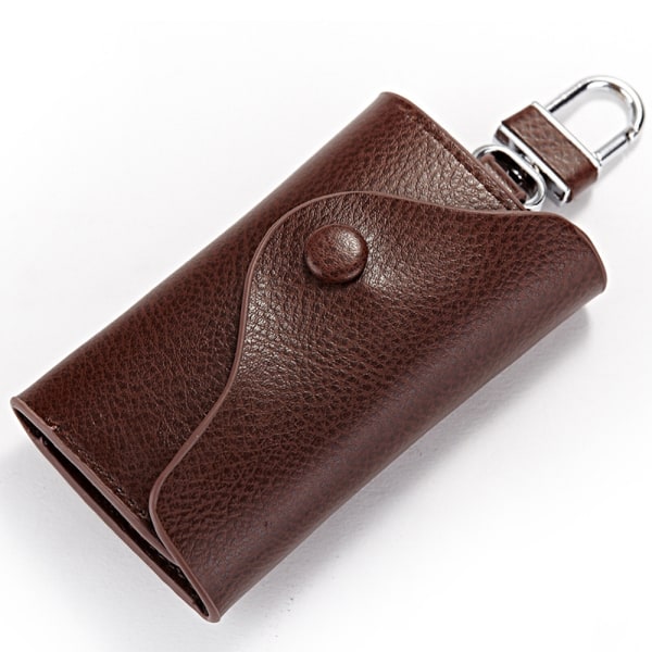 Leather Key Case,Mens Leather Cowhide Key Chain Bag,Keyring Card