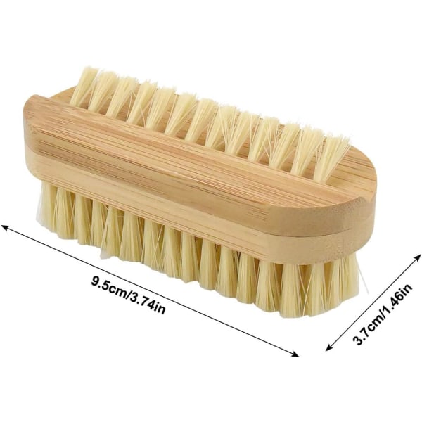 2 st nagelborstar för händer nagelskrubb rengöringsborste handtvättborste för manikyr och pedikyr bambu skrubbborste tårengöringsverktyg