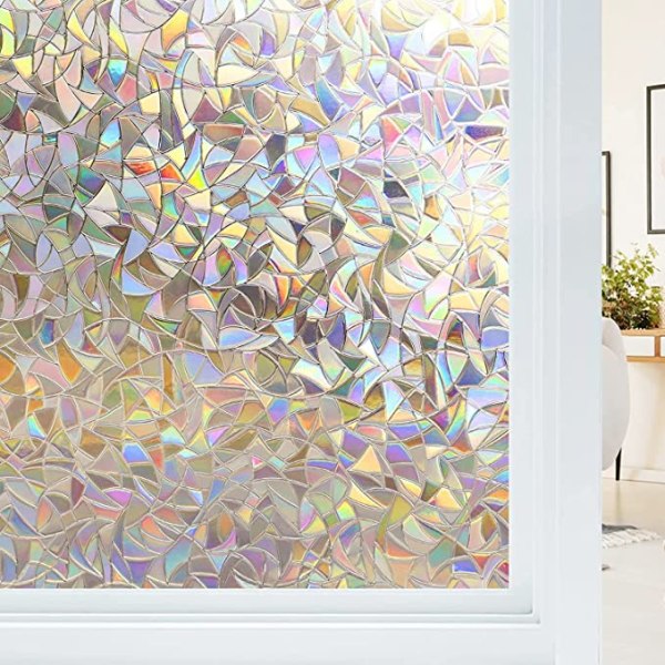 45 x 200 cm, elektrostatisk vinduesfilm regnbueeffekt, dekorativ