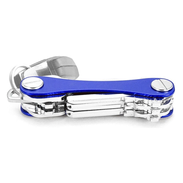2-delt blå kompakt nøgleholder og nøglering Organizer nøgleholder