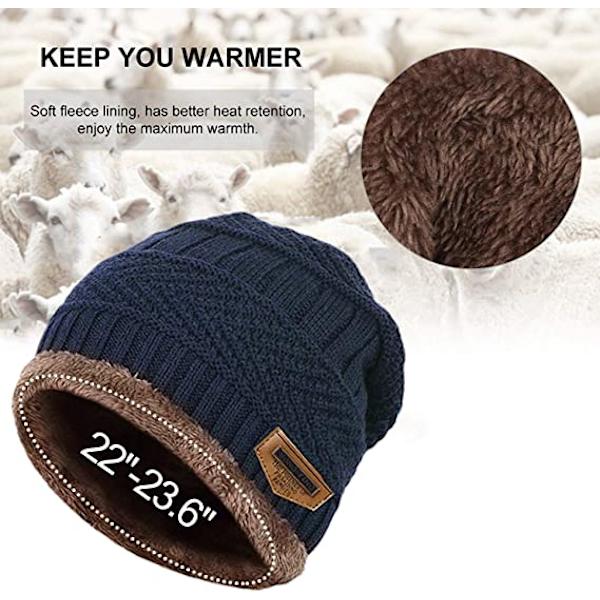 Kvinners tykk varm vinterlue lue slouchy skully strikkeluer, Nav