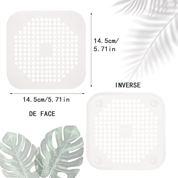 2 st vita silikonhårfilter, avloppsskydd, dusch