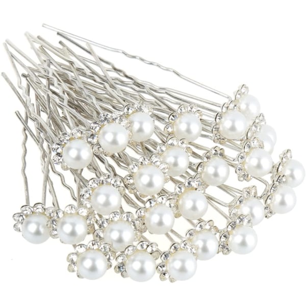 40 Wedding Pearl Hair Pins Bridal Flower Crystal Hair Pins Clips