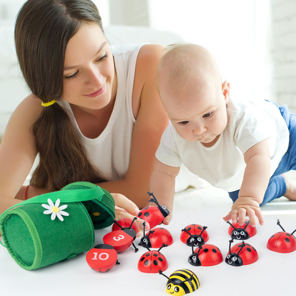 Counting Ladybugs - Montessori Counting Toys for Småbarn - Ed