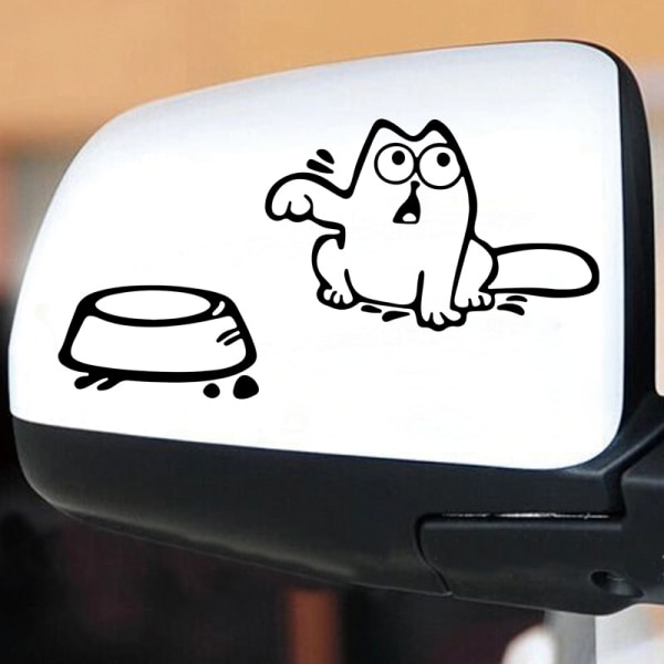Katt och skål bil klistermärke, flera färger